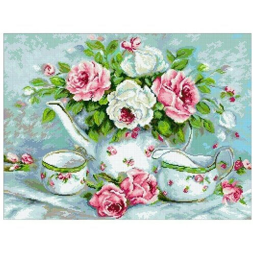 Алмазная вышивка Паутинка «Розовый чай», 60x45 см