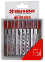 Набор пилок для лобзика Hammer JG WD-PL-MT 204-905 10 шт.