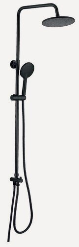 Изображение товара Душевой гарнитур Potato P3500BL без смесителя, верхний душ, лейка на шланге, чёрный