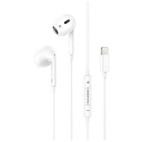 Проводные наушники BOROFONE BM30 Max Acoustic Lightning 12 м белый 42300₽