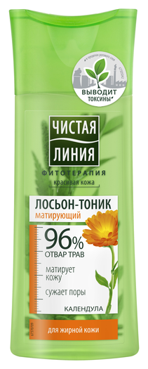 Чистая линия Лосьон-тоник для жирной кожи Календула, 100 мл — купить онлайн по выгодной цене на Яндекс.Маркете