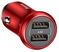 Автомобильная зарядка Baseus Dual-USB Car Charger 4.8A CCALL-GB01/GB09 черный