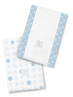 Swaddle Designs Набор полотенчиков для срыгивания (2 шт), 2 шт , расцветка: geo floral/синий/белый/с