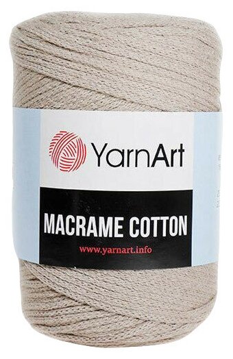 фото YarnArt Пряжа "Macrame Cotton" 20% полиэстер, 80% хлопок 225м/250гр (цвет 768 кофейно-бежевый)