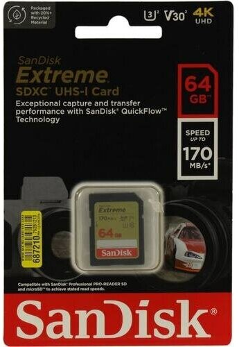 SD карта Sandisk Extreme SDSDXV2-064G-GNCIN