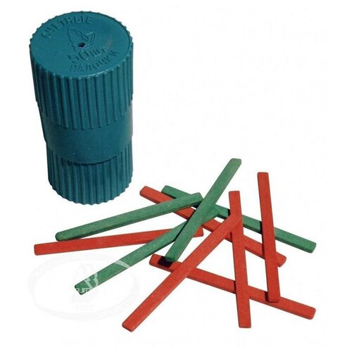 фото Счетные палочки можга, деревянные, 50шт, пластиковый тубус (с21)