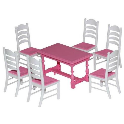 Набор мебели для кукол полесье №6, 7 элементов набор мебели для кукол шик мини стол стулья цвет белый ягодный
