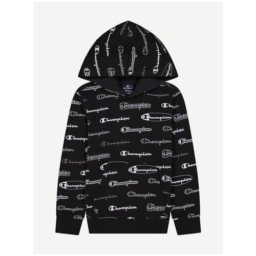 фото Hooded sweatshirt, толстовка, (nbk/allover) черный/принт, xs champion