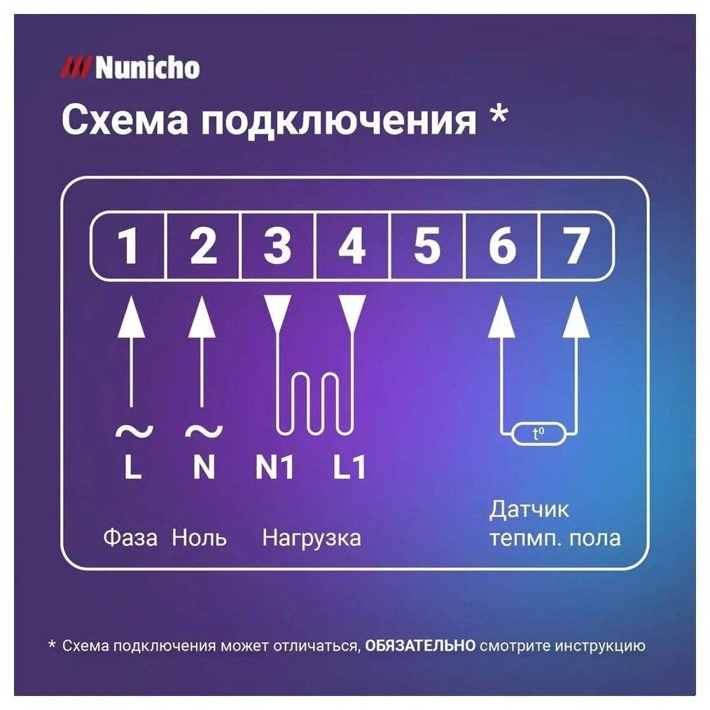 Терморегулятор Nunicho E 91.716, сенсорный программируемый термостат для теплого пола с термодатчиком 3600 Вт, золотой - фотография № 6