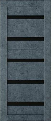 Межкомнатная дверь (погонаж в комплекте) Техно Лайт 5 Графит черное стекло ,800*2000 - фотография № 1