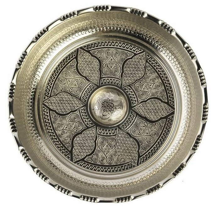 Чаша для омовения в хамаме, цвет серебро, диаметр 20 см - фотография № 1