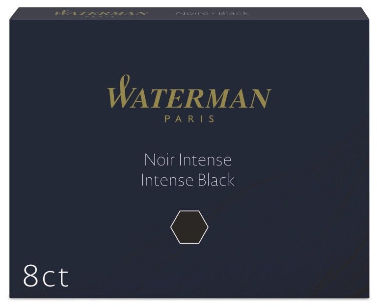 Картридж чернильный для перьевой ручки WATERMAN Cartridge Size Standard чер, 1 шт.
