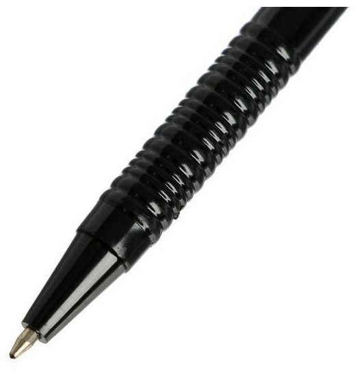 Набор канцелярский 10 предметов (Пенал-тубус 65 х 210 мм, ручки 4 штуки цвет синий, линейка 15 см, точилка, карандаш 2 штуки, текстовыделитель), чёрный