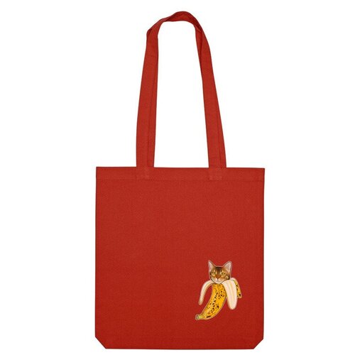 Сумка шоппер Us Basic, красный мужская футболка бенгальский кот банан мини l серый меланж