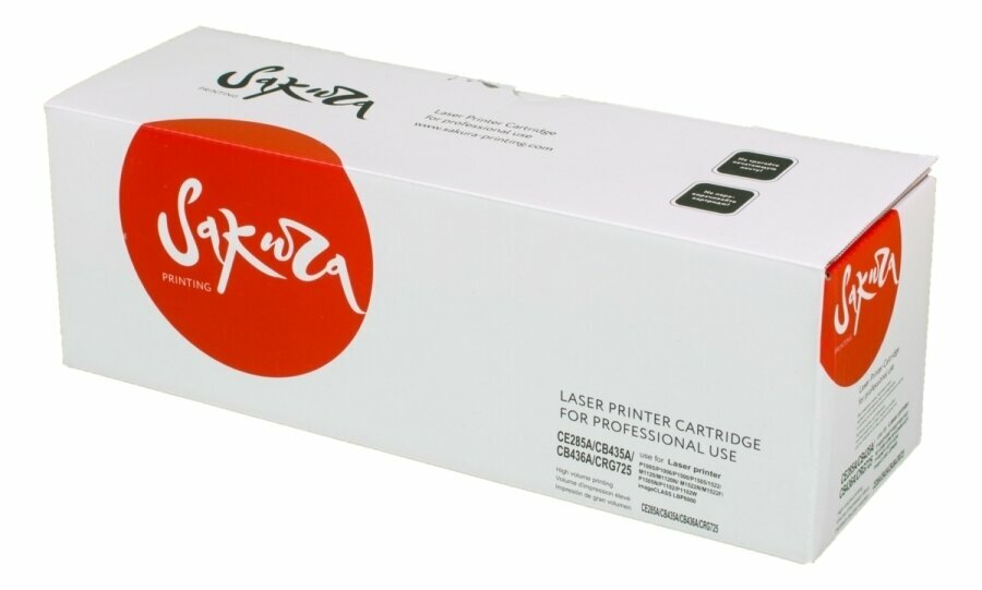 Картридж лазерный Sakura 85A / CE285A / 35A / CB435A / 36A / CB436A / Canon 725 Bk / 725 Bk черный 2000 стр. для HP, Canon (SACE285A/CB435A/436A/725)