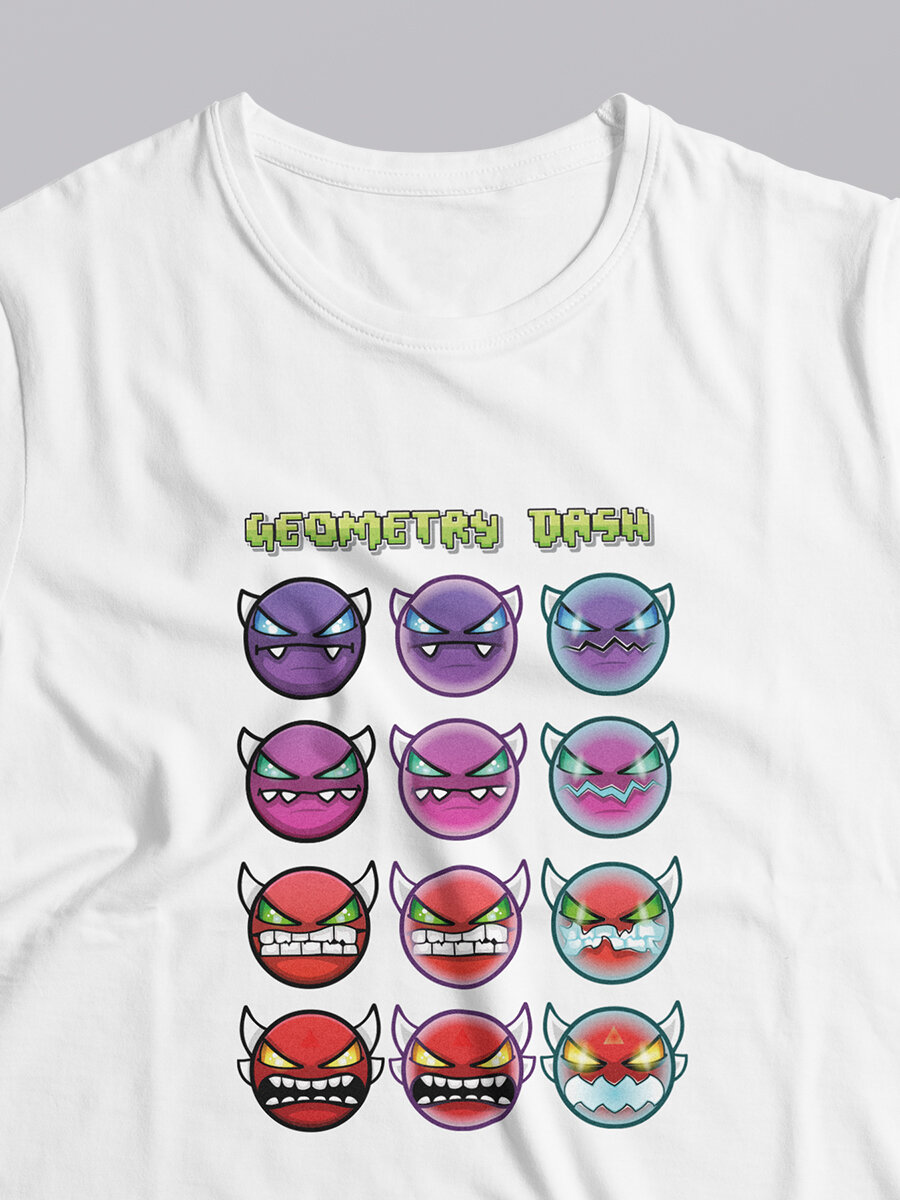 Термонаклейка термотрансфер Принт Стикер Pack "Geometry Dash Faces" — фото 1