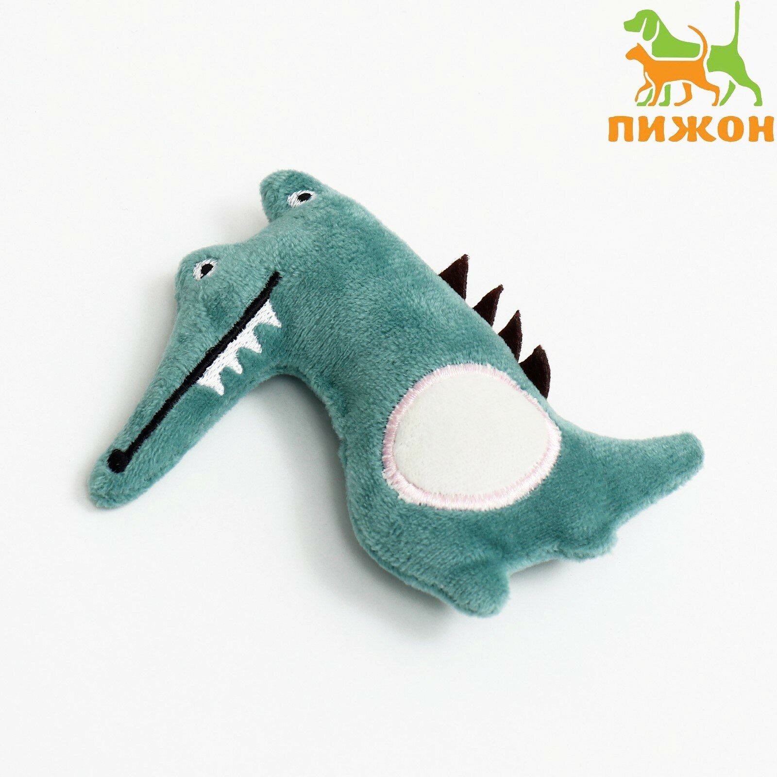 Картинки Игрушка для кошек с кошачьей мятой "Крокодил", 10 см, зелёная