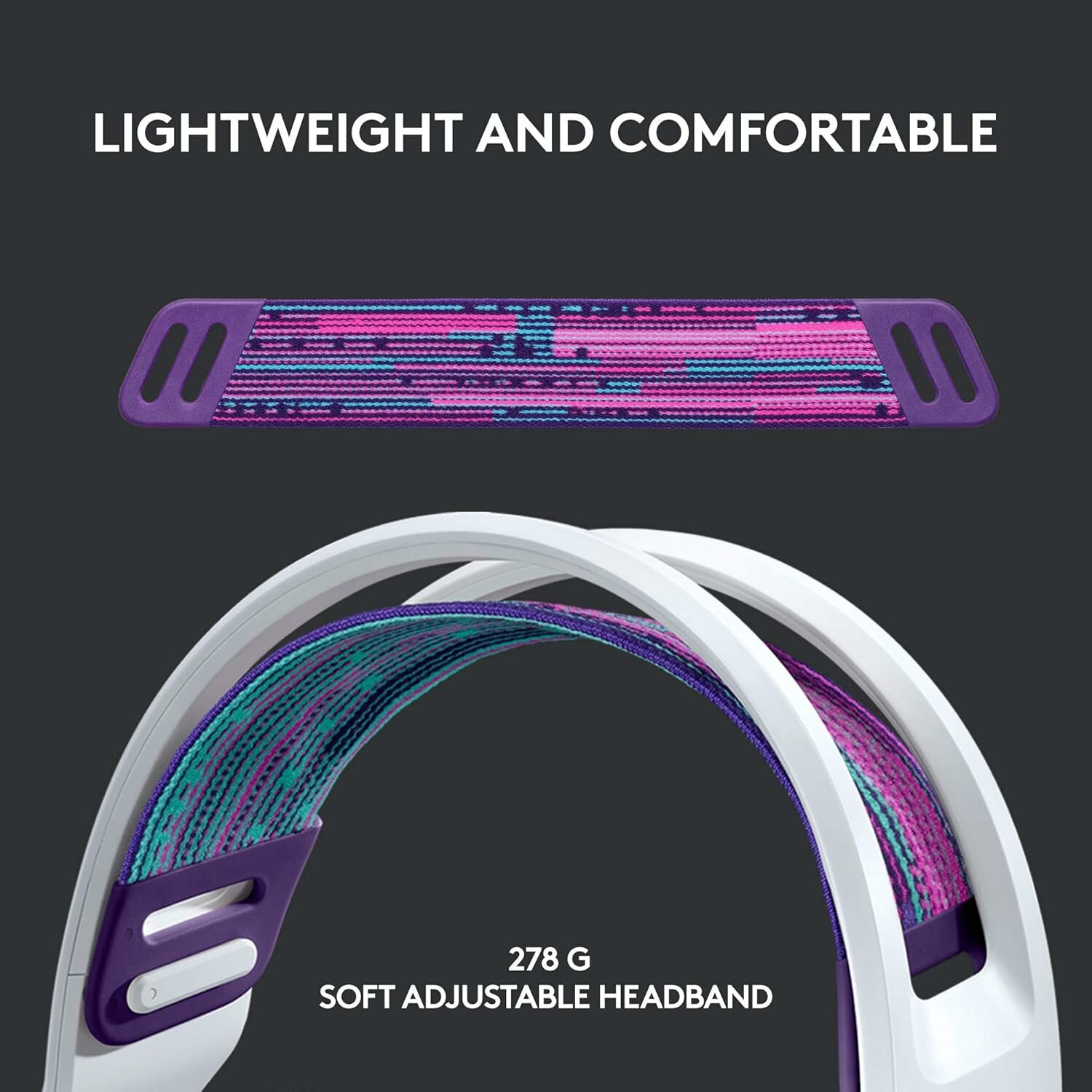 Беспроводная компьютерная гарнитура Logitech G G733 LightSpeed, white Наушники с RGB подсветкой и микрофоном — фото 1