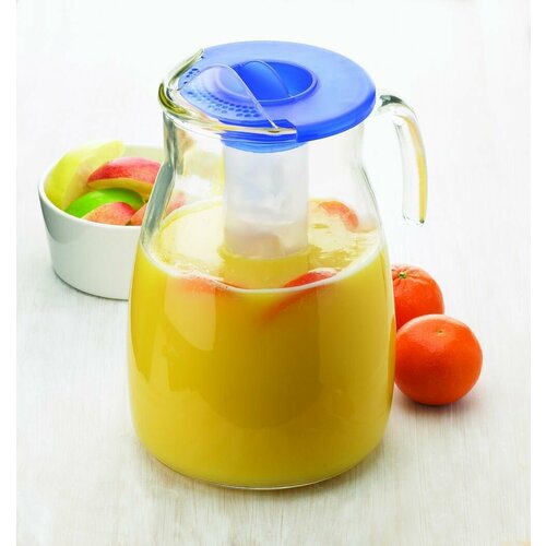 Кувшин для воды / графин / Borgonovo, стеклянный с крышкой, с колбой для льда 2,8 л.