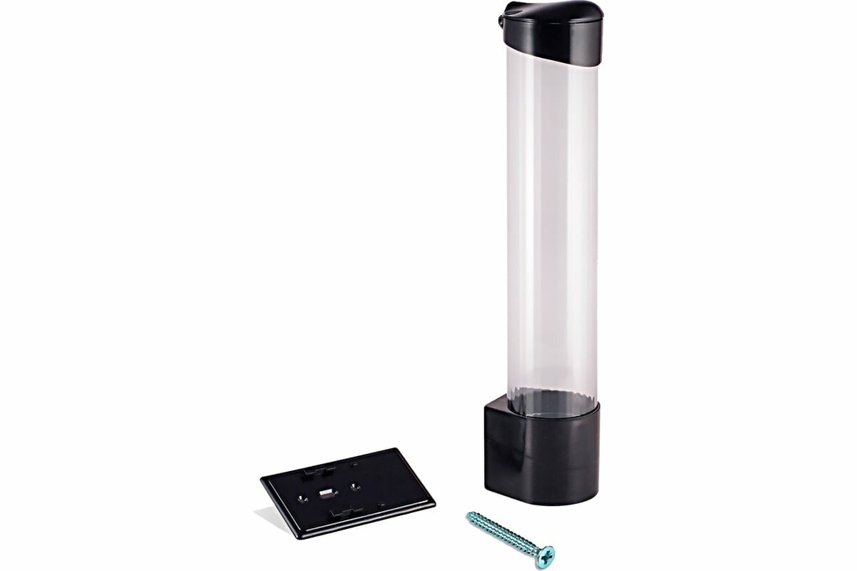 Aqua Work CH-1 Стаканодержатель на шурупах, черный, настенный монтаж для кухни и ванной