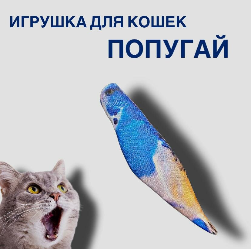 Игрушка "Попугай" для кошек и собак для всех возрастов мягкая 21х5х6 см