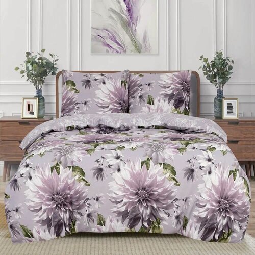 Изображение товара Комплект постельного белья АртПостель "Симфония", 2 спальный с Евро простыней, бязь, сиреневый, цветы