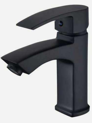 Изображение товара Смеситель для умывальника ECONOCE серия 270, Короткий монолитный излив, черный (EC0270BL)