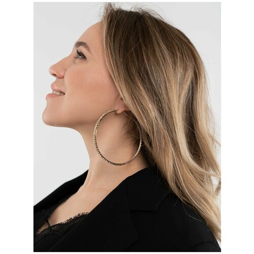 Серьги , бижутерный сплав, кристалл, золотой