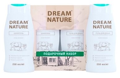 Подарочный набор Dream Nature с козьим молоком, шампунь 250 мл + гель 250 мл - фотография № 1