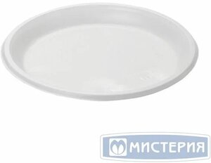 Фото Тарелка 165 мм десертная 100 шт/упак одноразовая пластиковая белая