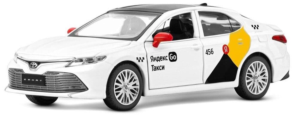 Яндекс Go машинка металлическая, 1:34 Toyota Camry, цвет белый, инерция, свет, озвучено Алисой, откр. двери, в/к 17,5*13,5*9 см JB1251483