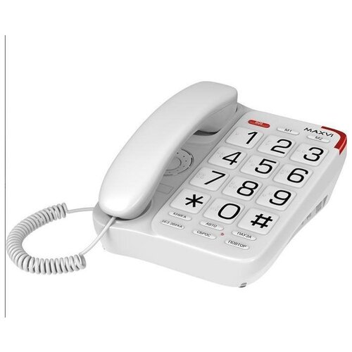 Телефон проводной Maxvi CB-01 Белый