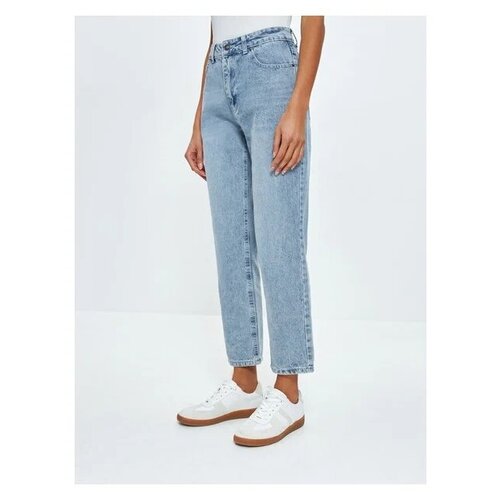 фото Zarina джинсы cropped, цвет светлый индиго, размер l (ru 48)