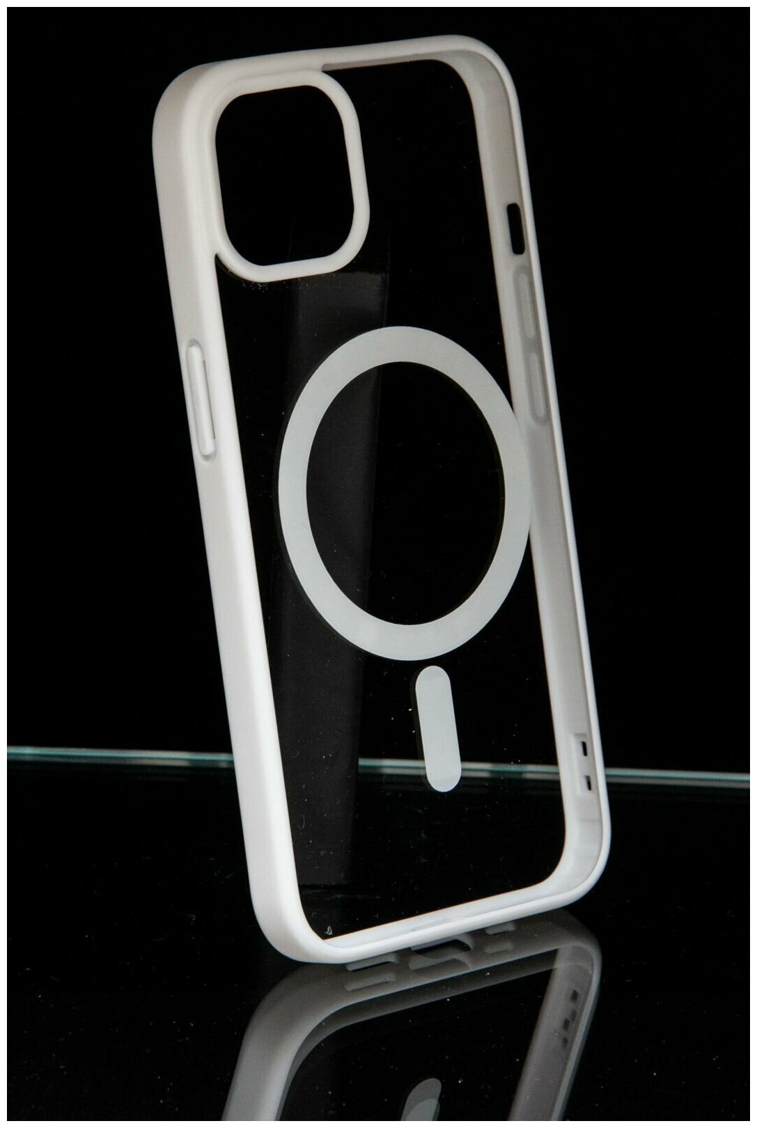 Чехол MagSafe для Apple iPhone 14 Plus / чехол на айфон 14 плюс прозрачный белый