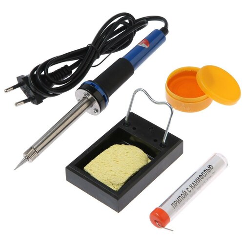 Набор для пайки REXANT 11 паяльник 30 Вт подставка губка канифоль припой 155100₽