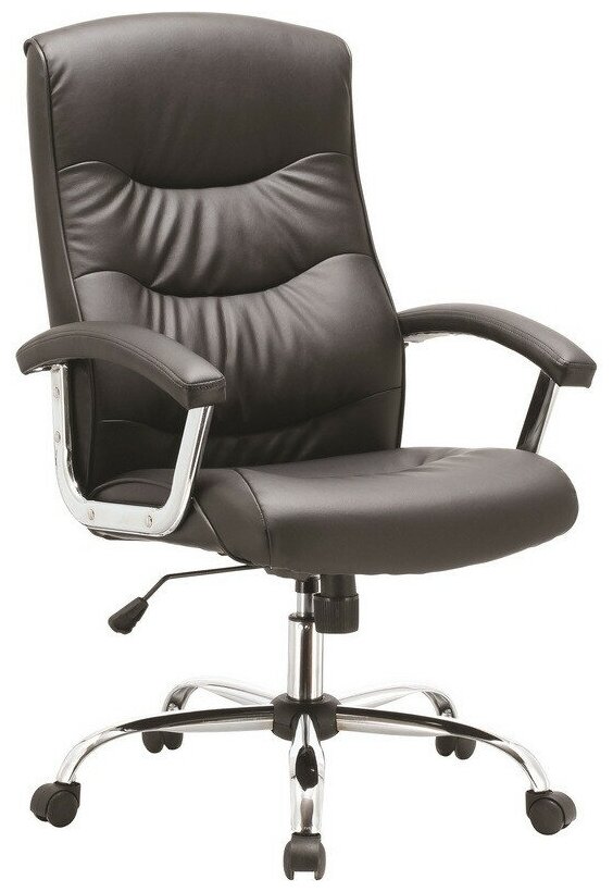 Кресло для руководителя Easy Chair 550 TR черное (рециклированная кожа, хромированный металл)