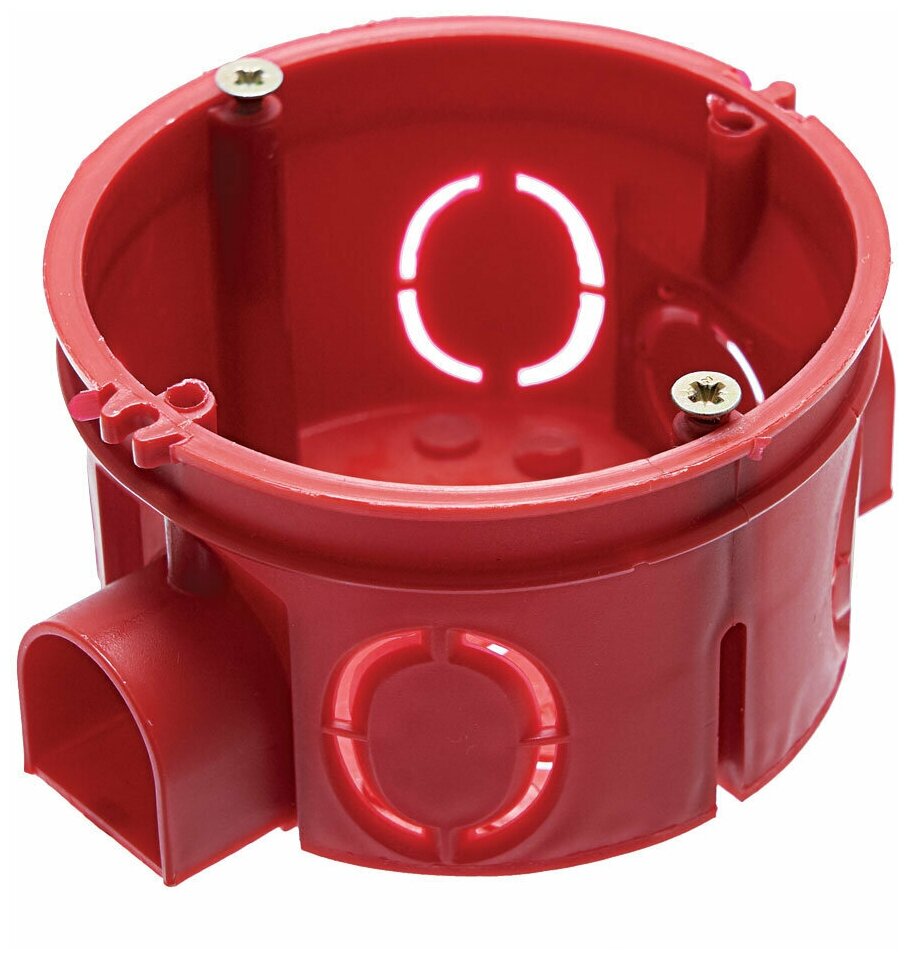 Подрозетник STEKKER EBX20-01-1 с кабель-каналом для сплошных стен красный