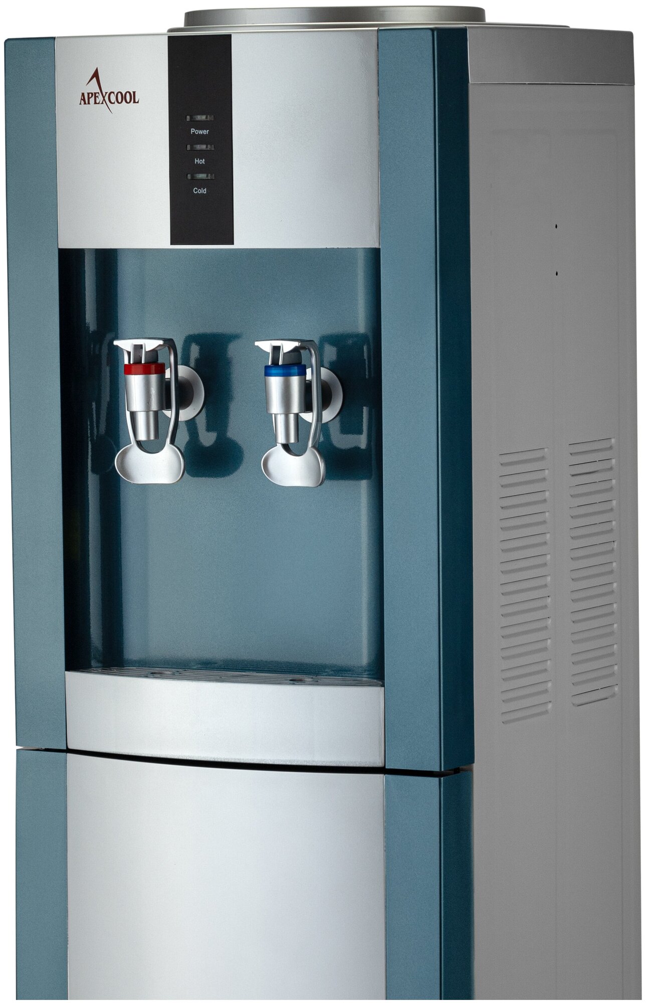Кулер для воды с холодильником APEXCOOL 16LBE голубой с серебром - фотография № 2