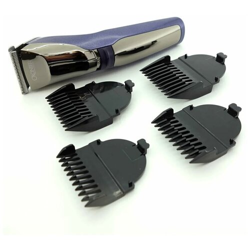 Машинка для стрижки Cronier CR-820 серый 4 насадки масло щеточка в комплекте 129000₽