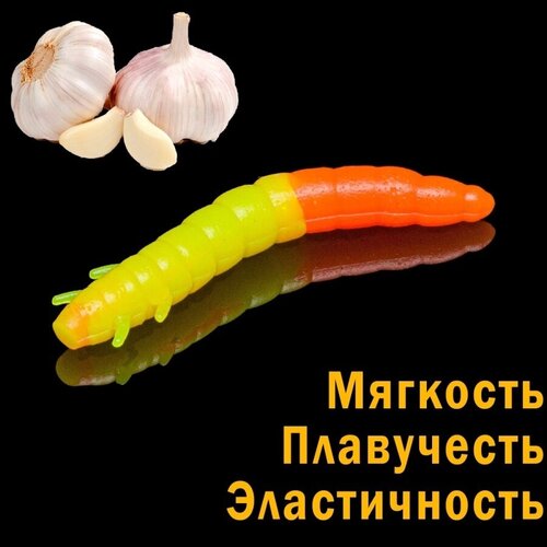 SOOREX PRO, Мягкие, ароматизированные приманки King Worm, Двухцветные приманки со вкусом чеснока