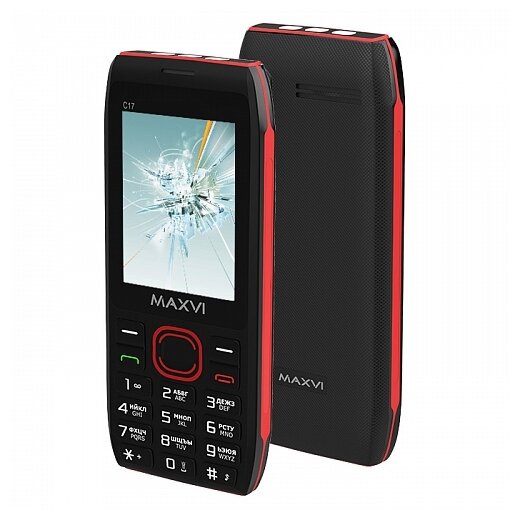 Телефон Maxvi C17 Black-red