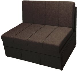 Диван-кровать StylChairs Сёма без подлокотников, с ящиком для белья, обивка: ткань, цвет: темно-коричневый