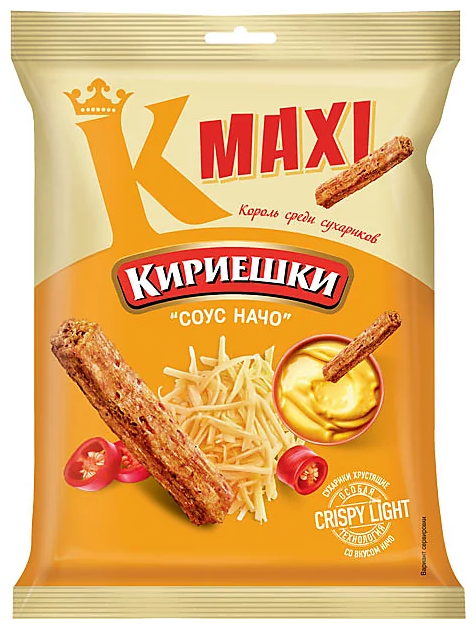 Кириешки Maxi, сухарики со вкусом соуса начо, 60 г