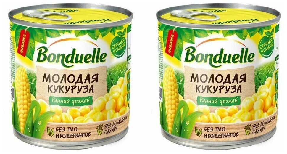 Bonduelle Овощные консервы Кукуруза молодая, 340 г, 2 шт