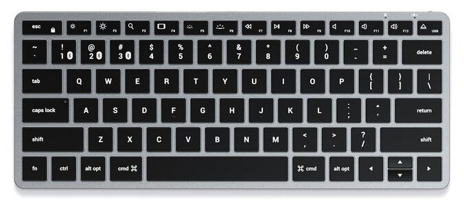 Беспроводная клавиатура Satechi Slim X1 Bluetooth Keyboard-RU. Раскладка - Русская. Цвет- Серый космос.