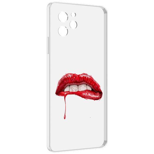Чехол MyPads яркие красные губы для Huawei Nova Y61 / Huawei Enjoy 50z задняя-панель-накладка-бампер