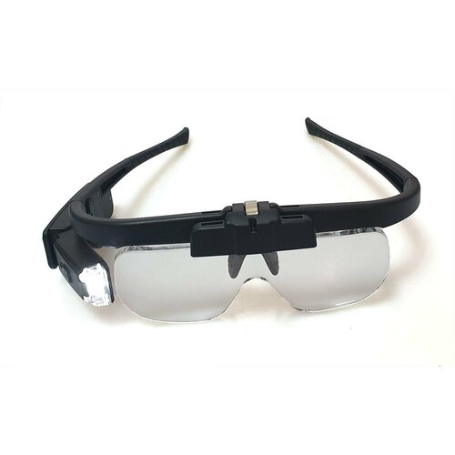 лупа очки с подсветкой сменными линзами и встроенным аккумулятором usb mg9892b2с Бинокулярная лупа очки с подсветкой и аккумулятором