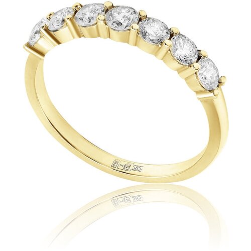 Кольцо помолвочное 1RBC, желтое золото, 585 проба, бриллиант, размер 18, Желтый кольцо эстет желтое золото 585 проба агат бриллиант жемчуг размер 18 5