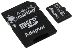 Карта памяти SmartBuy microSDXC Class 10 UHS-I U1 V10 + SD adapter