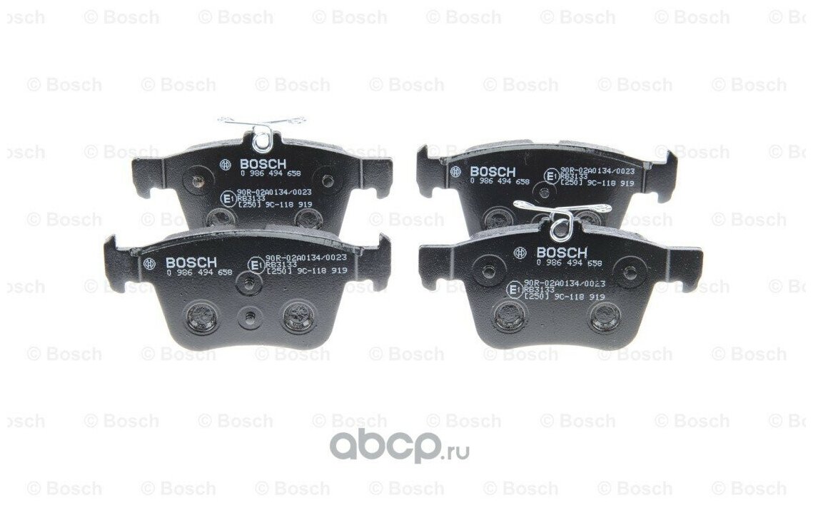 Дисковые тормозные колодки задние Bosch 0986494658 для SEAT, Audi, Skoda, Volkswagen (4 шт.) - фотография № 16